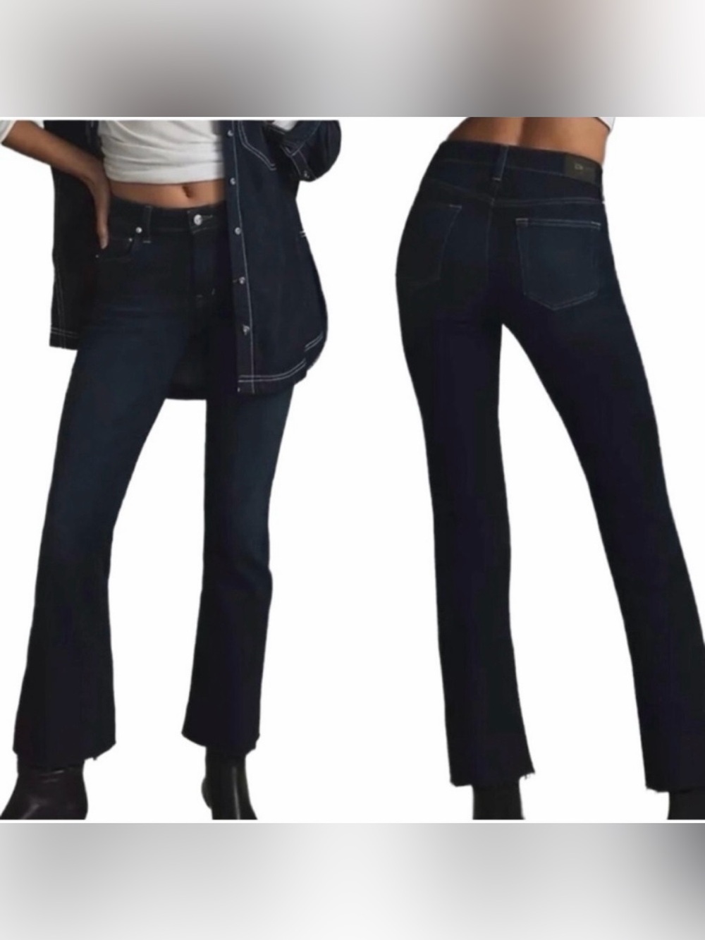 NWT Edwin Lark Ankle Jean with Raw Hem in Inked Dark Wash, Style # EW2092ICS, 25